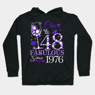 Womens Cheers To 48 Gifts 48Th Birthday Fabulous Since 1976 Hoodie
